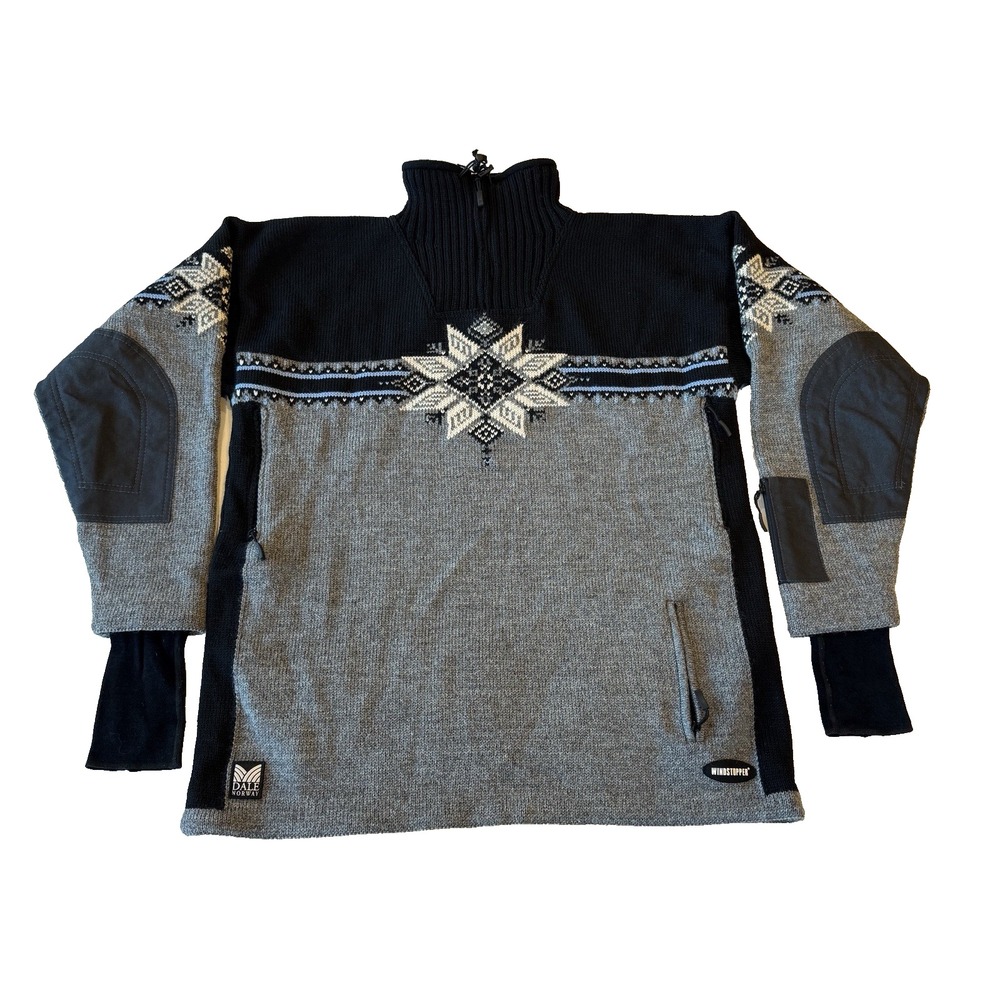 Dale Of‎ Norway Windstopper Wool Sweater Mens XL Gray